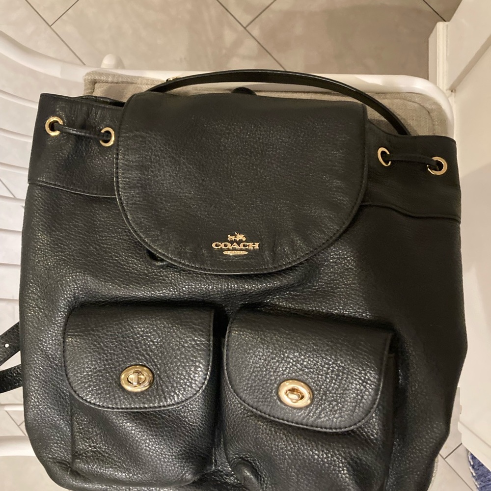 Pebble leather Coach backpack